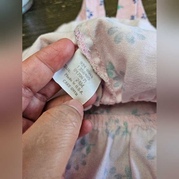 Vintage OshKosh B'Gosh Girls Flower Overall Dress Size 24m Made in USA - Picture 7 of 16
